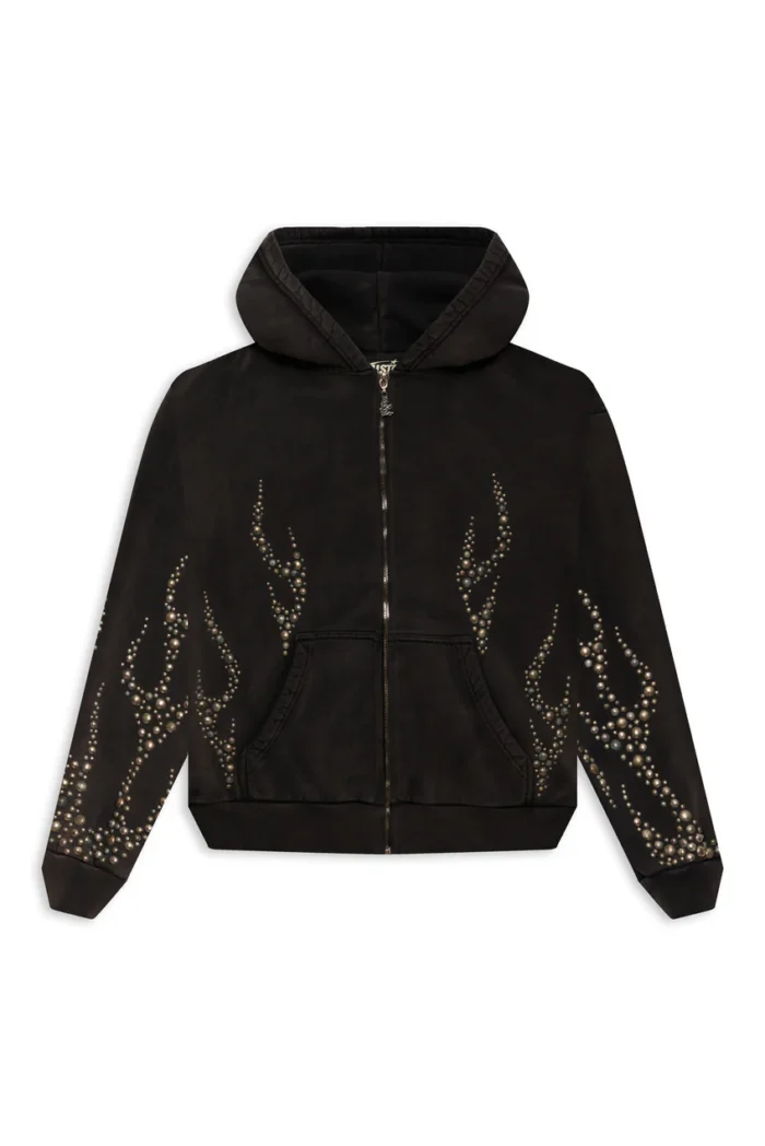 Hellstar Studded Flame Zip-Up