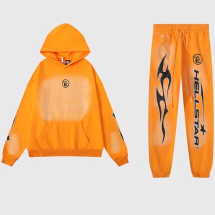 Hellstar Fire Orange Dye Tracksuit