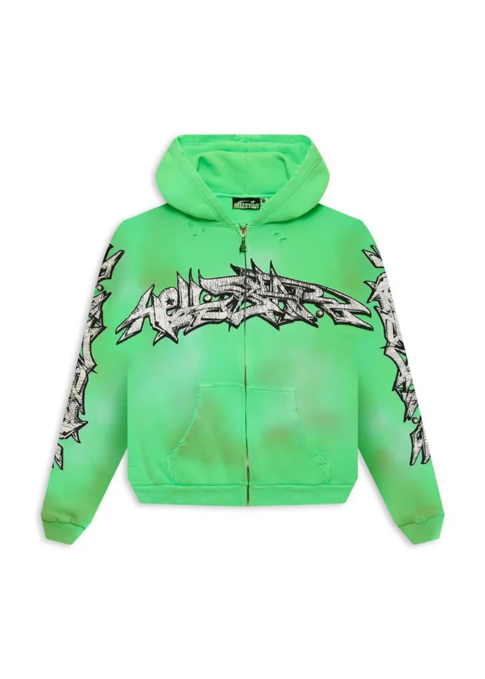 Hellstar Graffiti Zip-Up - Green